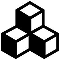 Black and white moving boxes icon